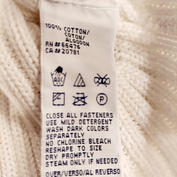 Tommy Hilfiger X-Large 1/4 Zip Ivory Logo Sweater - Picture 8 of 9